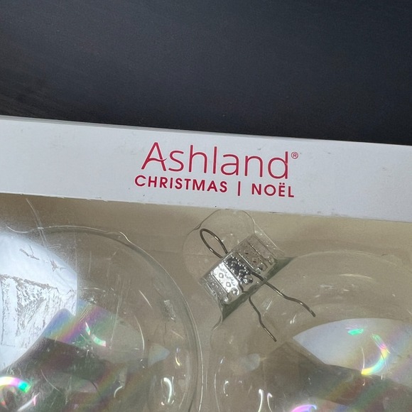 Ashland Glass Ornaments 2.5" Clear Set of 8 & Silver Glitter Bird Ornaments 5pc‎ - Picture 4 of 7